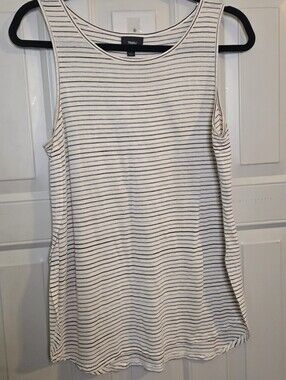 Mossimo Supply Co. White and Black Striped Tank Top